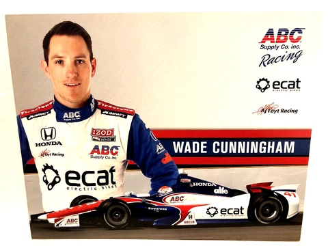 2012 WADE CUNNINGHAM #41 ABC SUPPLY A J FOYT RACING HONDA IZOD INDY CAR POSTCARD Cover