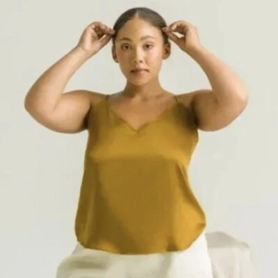 Cami de salón Ettitude satén manzanilla marrón bambú silencioso de lujo ligero nuevo con caja Foto 1 de 4