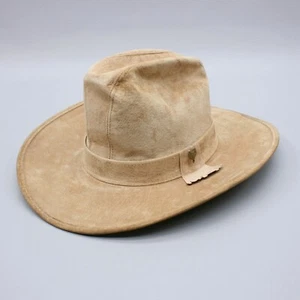 Sombrero de silla de montar Henschel Western's para hombre pequeño vaquero bronceado Millinery ala 3,5" - EE. UU. - Imagen 1 de 11