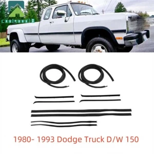 Rubber Door Window Weatherstrip Seal Kit 10pcs For 1980-1993 Dodge Truck D/W 150 - Picture 1 of 24