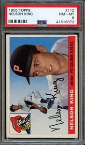 BB - 1955 - Topps - #112 - Nelson King - PSA 8 - Casi nuevo - Nuevo - Imagen 1 de 2