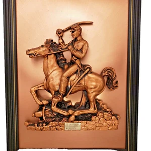 Peter Friedling scultura in rame rilievo 1982 cavaliere - Foto 1 di 10