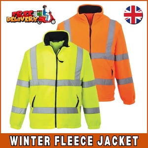 Portwest Hi Vis NETZ GEFÜTTERT Vlies Sicherheit hohe Sichtbarkeit Arbeitskleidung Jacke F300 - Bild 1 von 6