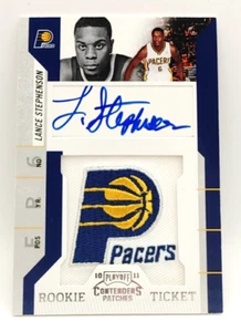 Parches de boleto de novato autógrafo Lance Stephenson 2010-11 Playoff Contenders - Imagen 1 de 2