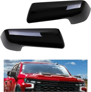 Gloss Black Side Mirror Cover Trim For 2024 Chevrolet Silverado 1500 LTZ Premium - Picture 1 of 7