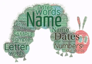 word art personalised gift present keepsake Hungry Caterpillar TA Nursery - Picture 1 of 1