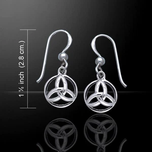 Celtic Triquetra Trinity Knot 925 Sterling Silver Earrings Fine Jewelry - Picture 1 of 2