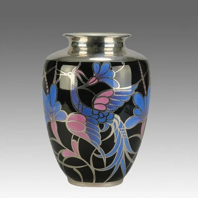 Mitte 20. Jahrhundert emailliertes Porzellan "Art Deco Vase" von Fredrich Spahr - Bild 1 von 4