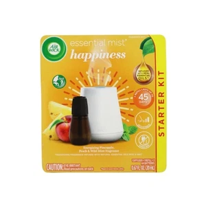 Air Wick Essential Mist Starter Kit, 1 Diffusore Bianco + 1 Ricarica Profumo Felicità - Foto 1 di 3