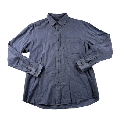 Camisa Uniqlo Para Hombre Grande Azul Sólido Franela Manga Larga Bolsillo Abotonado Preppy Foto 1 de 4