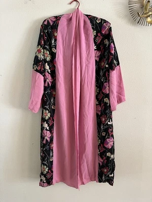 Vestido de vestir boudoir floral década de 1930 jaqueta espanador vestido slip coverup vintage - Imagem 1 de 4