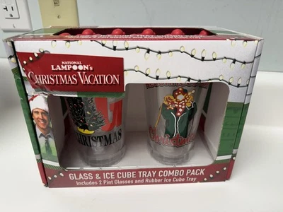 NEW National Lampoons Christmas Vacation Seasonal Glass and Ice Cube Tray Combo - Image 1 of 4