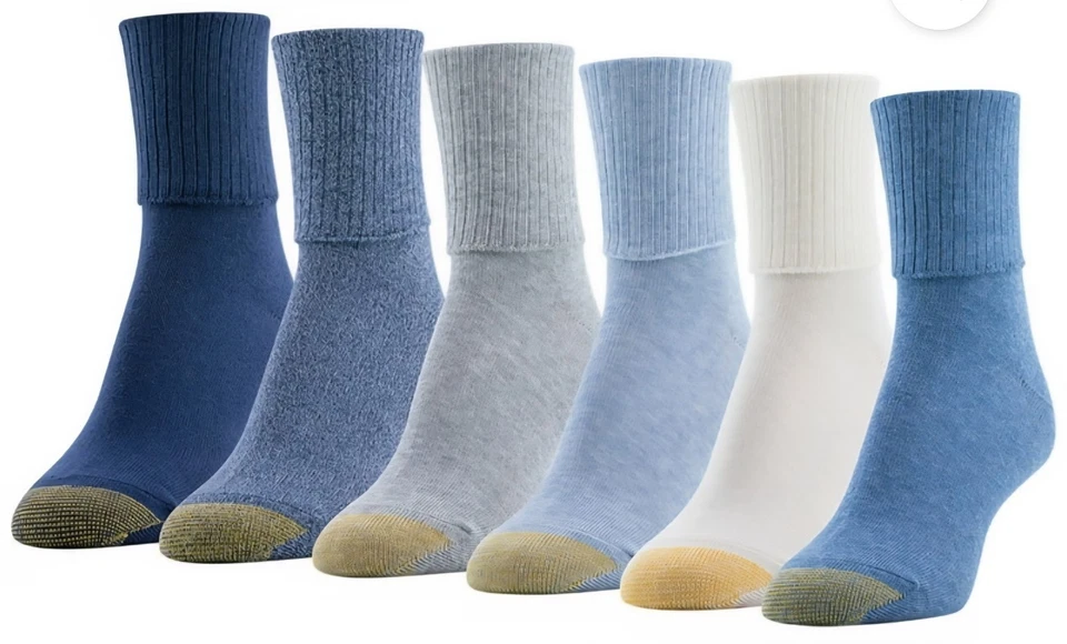Calcetines clásicos con puño giratorio Goldtoe Edition para mujer, 6 pares, talla de zapato 6-9 surtidos Foto 1 de 1