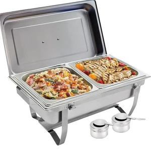 Kit de buffet Sterno - Juego de platos para frotar plegables de 8 piezas con calentadores de alimentos para catering - Imagen 1 de 7