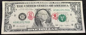 2009 St. Louis $1 Bill All Odd Numbers Where’s George Bill - Picture 1 of 2