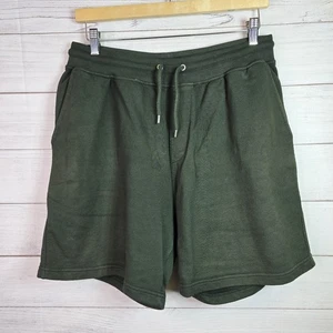 Colorful Standard Classic Organic Cotton Sweat Shorts Green Drawstring Mens Sz L - Picture 1 of 8