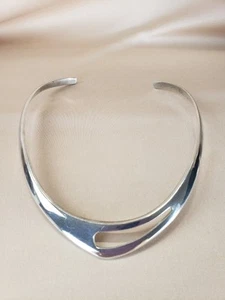 ZINA Beverly Hills Heavy Sterling Open Modernist Choker Necklace 55GR - Picture 1 of 9