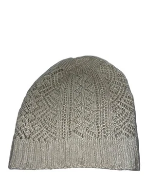 AEO Gorro Tejido Abierto Sombrero Ajustado Gris Crema Detalle Encaje Mujer’s Talla Única Foto 1 de 4