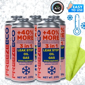 R12/R134a FreezeEco 5x 3in1 replacement A/C gas with oil and sealant m - Picture 1 of 6
