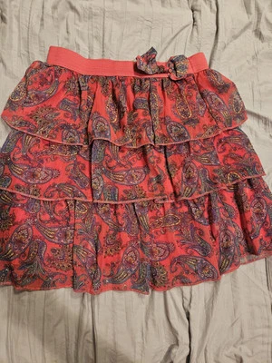 DISNEY D Signed Skirt The Sharpay Collection Pink Ruffle Paisley XL  - Image 1 of 3