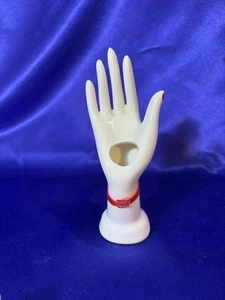 Small 6" Porcelain White Hand Vase Planter Ring Jewelry Display Red Nail Polish - Picture 1 of 3