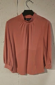 7th Ave Design Studio NY&C Women's Size Med Pink Long Sleeve Mock Neck Top  - Picture 1 of 3