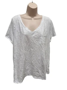 Women’s Lane Bryant White Cap Sleeve Tunic Style Top. Size 18/20 V Neck - Picture 1 of 5