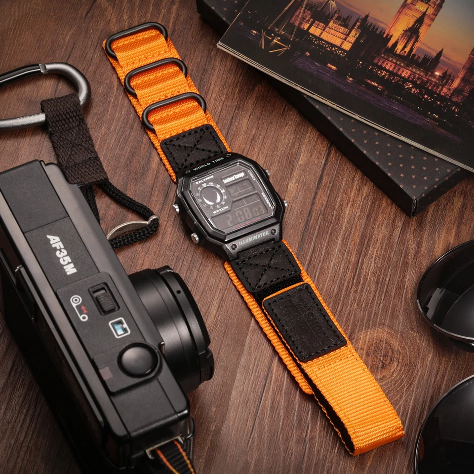 18mm Military Nylon Watch Band Quick Release for Casio AE-1200 F-91W A168W - Image 1 of 4