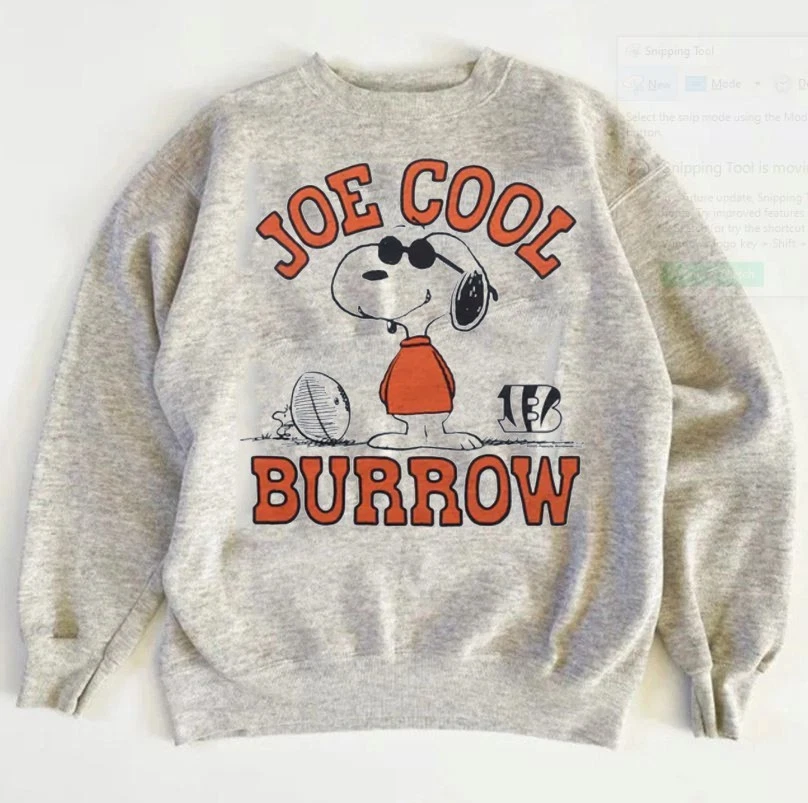 Bengals Joe Cool Burrow graphic Crewneck Sweatshirt KV24126 - Image 1 of 1