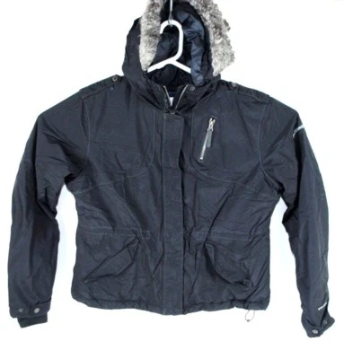 COLUMBIA молодежи девочек XL черный с капюшоном парка куртка искусственного меха с подкладкой OmniShield - Изображение 1 из 4