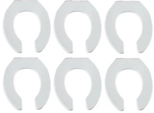 (6) EA Bemis MFG 955CT 000 weiße runde kommerzielle WC-Sitze vorne offen - Bild 1 von 7