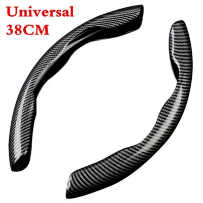 2PCS ABS Car Steering Wheel Booster Cover Carbon Fiber Look Non-Slip Accessories - Image 1 of 4