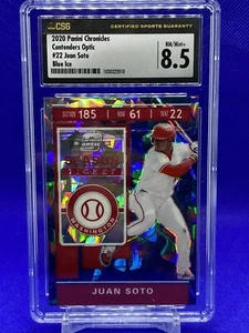 2020 Panini Contenders Optic Juan Soto Blue Ice Season Ticket /99 CSG 8.5 - Picture 1 of 2