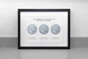 Father’s Day Gift – Custom Framed Star Map Print, The Night You Became My Dad - Picture 1 of 12