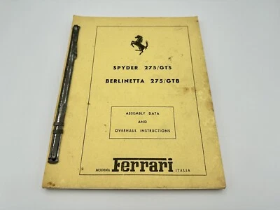 FERRARI 275 GTB/GTS MANUAL DE INSTRUCCIONES DE REVISIÓN DE DATOS DE MONTAJE | MANUAL DE TALLER Foto 1 de 4