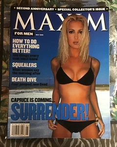 Maxim For Men Magazine, May 1999, Caprice Is Coming...Surrender Cover. - Foto 1 di 2