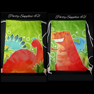 Dinosaur Mini Drawstring Bag/Storage/Party/Gift/Sports/School/Lunch/PE/T-Rex/Boy - Image 1 of 4