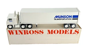 Camion Munson Transportation Winross 1986 bianco 7000 pressofuso 1/64 EXIB - Foto 1 di 3