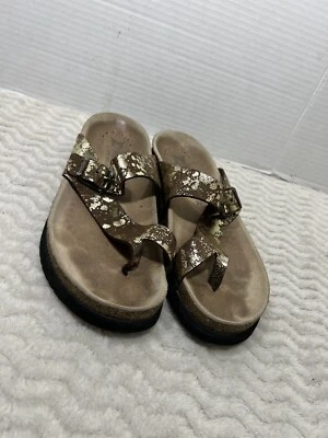 Tanga de cuero marrón metálico dorado Mephisto Helen para mujer talla 37 EE. UU. 6,5 sin cordones Foto 1 de 4