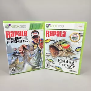Rapala Fishing Xbox 360 Games Fishing Frenzy And Pro Bass Fishing With Manuals - Picture 1 of 15