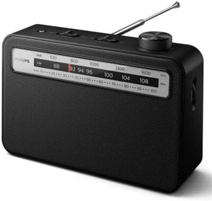 Philips TAR2506 AC/Battery-Operated AM/FM Portable Radio with Speaker, Black - Picture 1 of 7