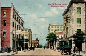 Postcard 2nd Street Hamilton Ohio OH Street Scene Posted 1912 - Picture 1 of 2