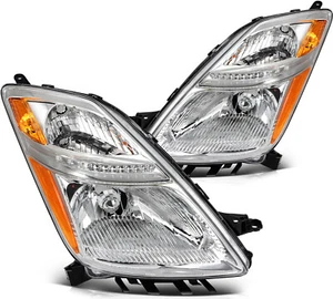 For 2006-2009 Toyota Prius Left Right Side Chrome Housing Headlights Assembly - Picture 1 of 8