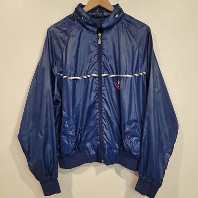 Chaqueta cortavientos vintage PGA Tour con capucha cremallera golf para hombre XL azul Foto 1 de 4