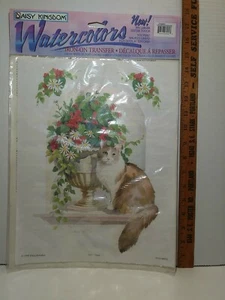 1998 Sealed! Daisy Kingdom Watercolors Iron-on Transfer~Feline! NEW 50% Larger - Picture 1 of 11