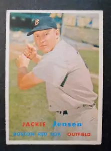 1957 Topps #220 JACKIE JENSEN Boston Red Sox VG/EX senza pieghe - Foto 1 di 2