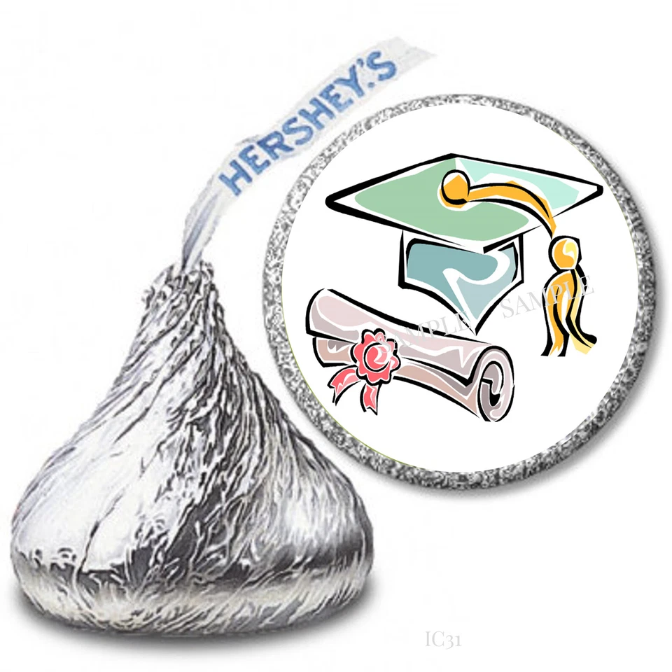 Envolturas de caramelos Hershey Kiss con gorra y pergamino etiquetas Hershey graduadas Foto 1 de 1