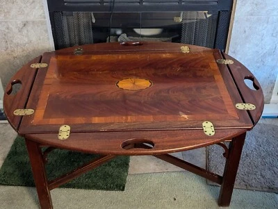 Hekman Butler Tray Table, Mahogany, 18″H, PA6526CD - Image 1 of 4