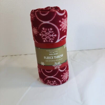 Holiday  Soft & Cozy Throw Christmas / Valentines Red Snowflakes Blanket 50”x60” - Image 1 of 4