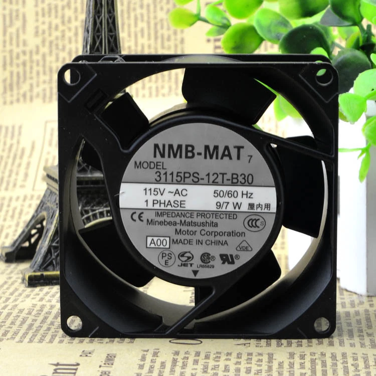 NMB 3115PS12T-B30 AC 115V 80x80x38mm COOLING FAN BALL BEARING - Image 1 of 1